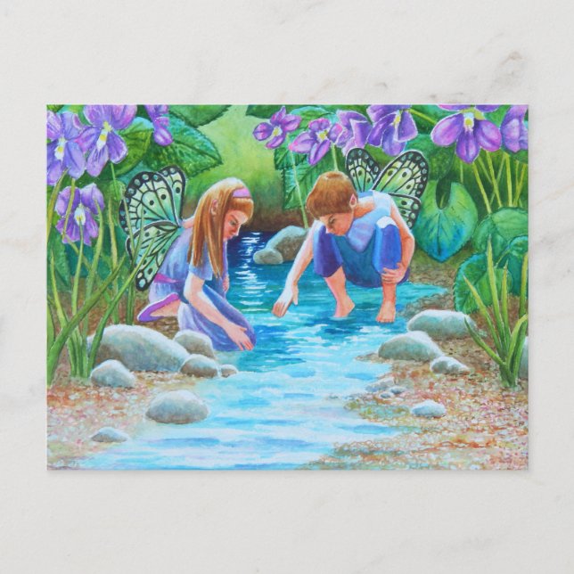 Carte Postale Violette Fées (Devant)