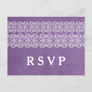 Carte postale violette moderne Bohême RSVP