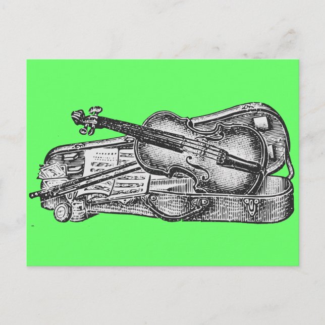 Carte Postale Violon avec Coque (Devant)