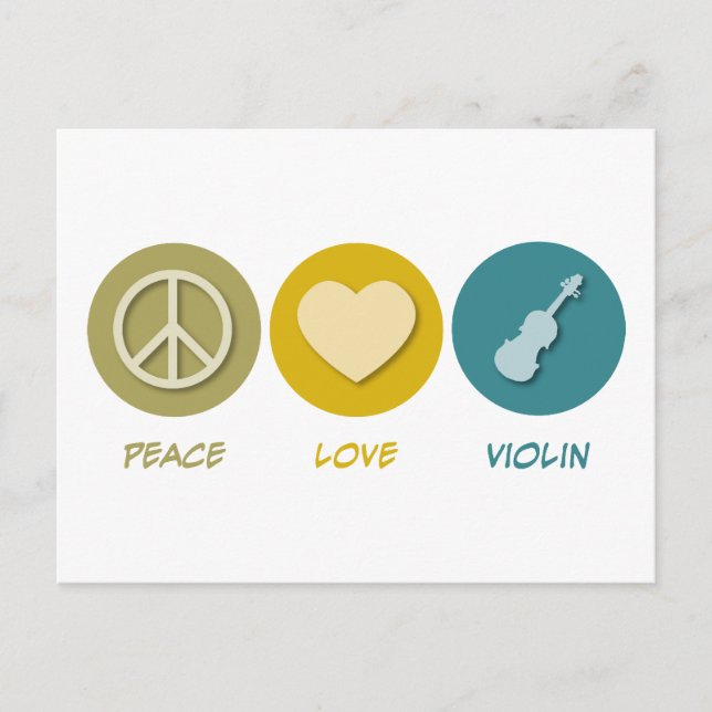 Carte Postale Violon d'amour pour la paix (Devant)