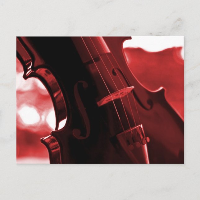 Carte Postale Violon en rouge et noir (Devant)