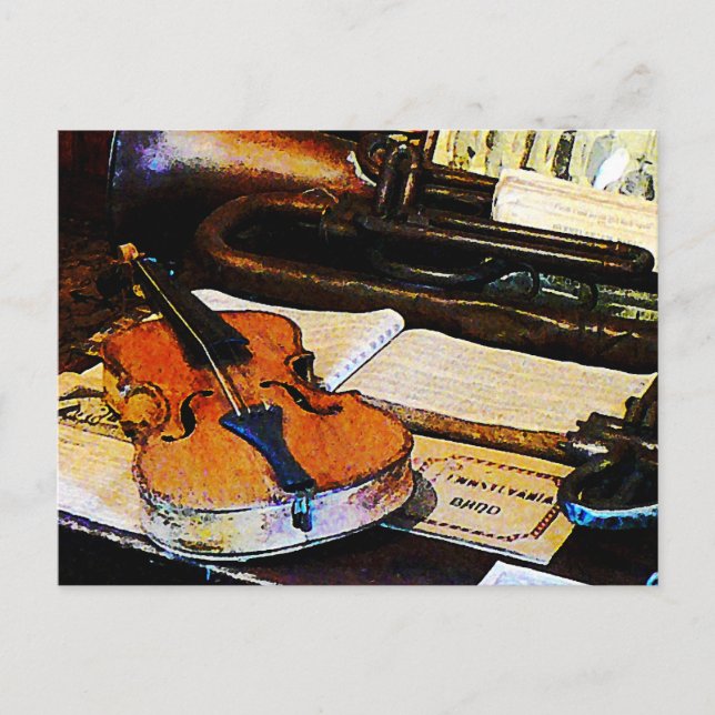 Carte Postale Violon et Bugle (Devant)