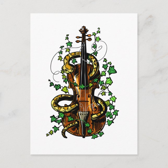 Carte Postale Violon et serpent (Devant)