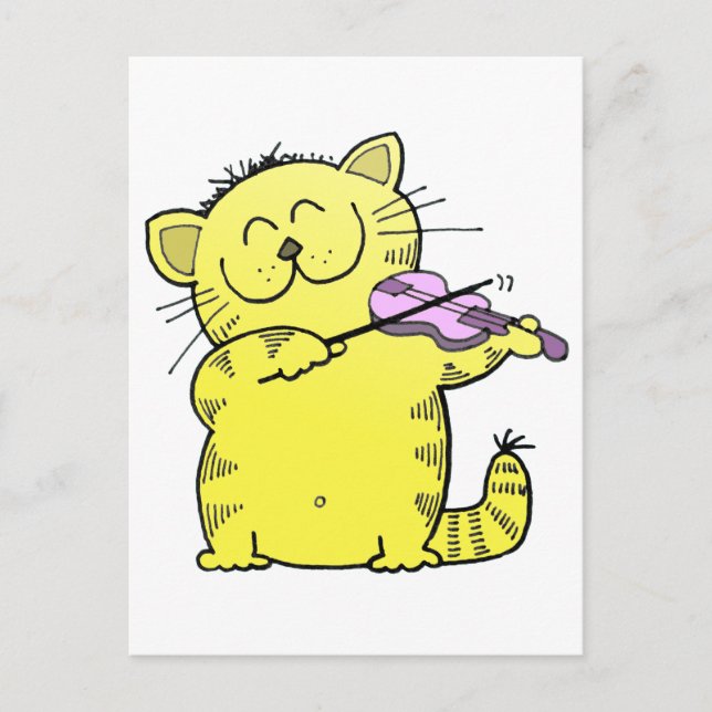 Carte Postale Violon Kitty Play (Devant)