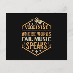 Carte Postale Violon - Là où les mots ne parlent pas musique