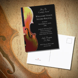 Carte Postale Violon Music Considérant Black White Invitation