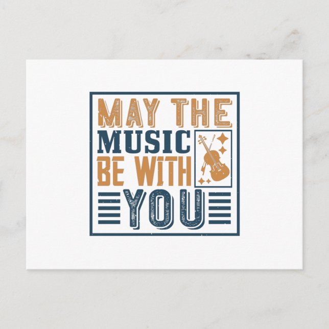 Carte Postale Violon - Que La Musique Soit Avec Vous (Devant)