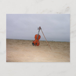 Carte Postale Violon sur la plage