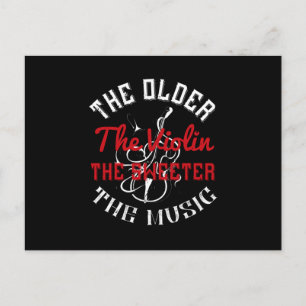 Carte Postale Violon - Violon plus âgé Jouer de la musique plus 