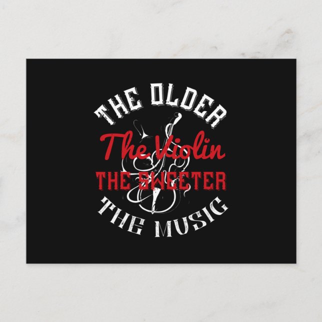 Carte Postale Violon - Violon plus âgé Jouer de la musique plus  (Devant)