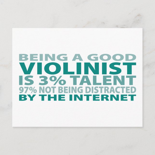 Carte Postale Violoniste 3% Talent (Devant)