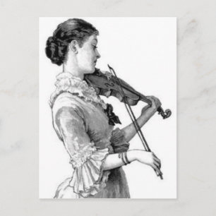 Carte Postale Violoniste vintage