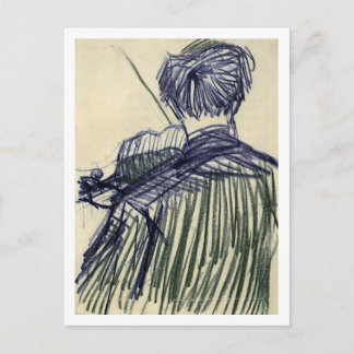 Carte Postale Violoniste vu du Back Van Gogh Art