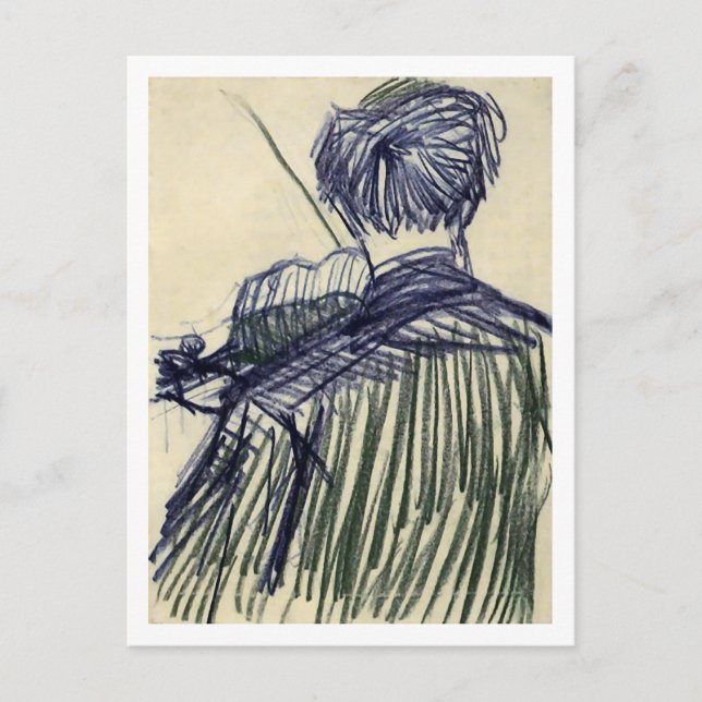 Carte Postale Violoniste vu du Back Van Gogh Art (Devant)