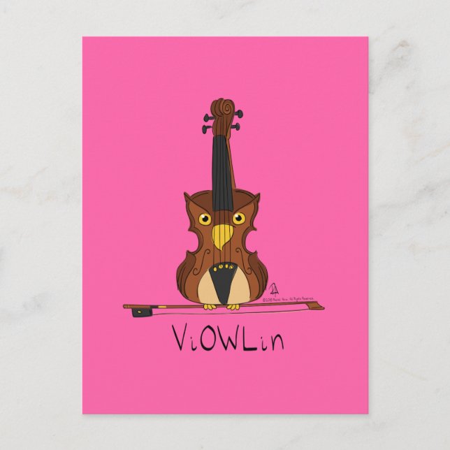Carte postale ViOWLin Chouette violon (Devant)