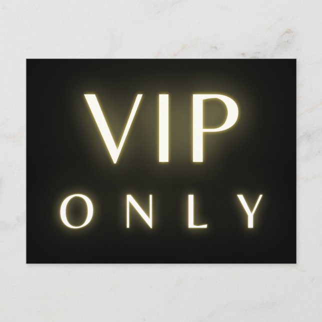 Carte Postale Vip only neon glowing luxe text design (Devant)