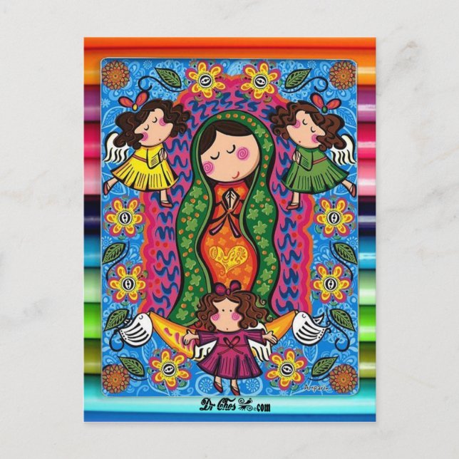 CARTE POSTALE VIRGEN DE GUADALUPE CARICATURA 05 PERSONNALISABLE  (Devant)