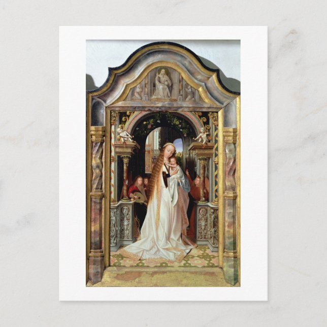 Carte Postale Virgin and Child with Three Angels, panel central (Devant)