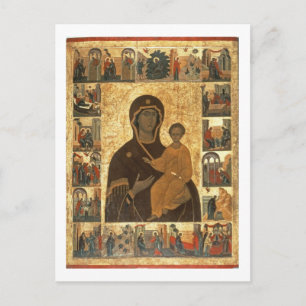 Carte Postale Virgin Hodegetria Icon de Smolensk, c.1450 (temper