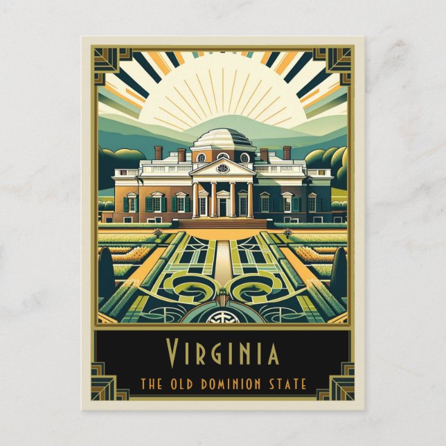 Carte Postale Virginia | Art déco (Devant)
