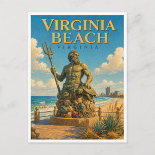 Carte Postale Virginia Beach Virginie Statue de Neptune GeoSaga