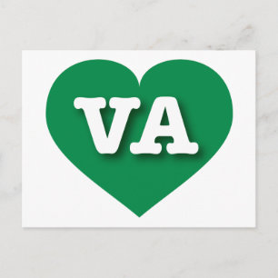 Carte Postale Virginia Green Heart - J'aime VA