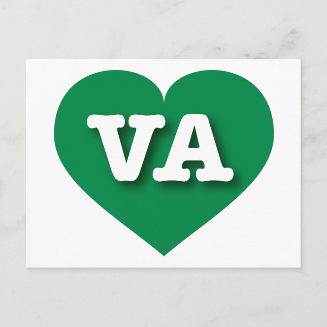 Carte Postale Virginia Green Heart - J'aime VA (Devant)