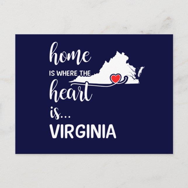 Carte Postale Virginia home est le coeur (Devant)