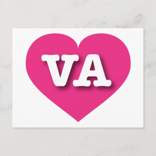 Carte Postale Virginia Hot Pink Heart - J'aime VA
