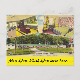 Carte Postale Virginia, Patton Motor Hotel, Fairfax