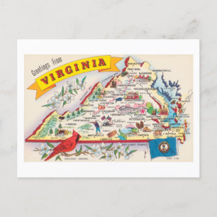 Carte Postale Virginia Salutations Des États-Unis
