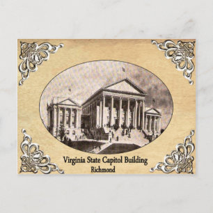 Carte Postale Virginia State Capitol construire une vieille cart