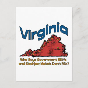Carte Postale Virginia VA États-Unis Motto ~ Stiffs et Yokels
