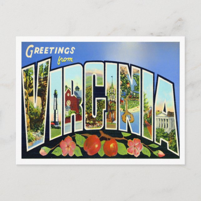 Carte postale Virginia Vintage Big Letters (Devant)