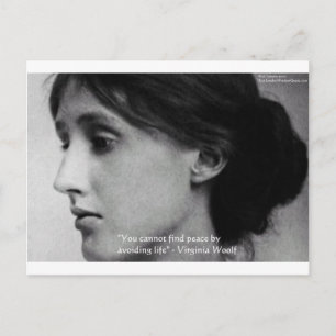 Carte Postale Virginia Woolf "Trouver la paix" Citation de sages