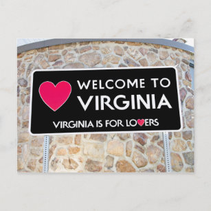 Carte Postale Virginie est pour les amoureux, Bienvenue à Virgin