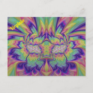 Carte Postale VIRGINIE ~ Motif de conception fractale 3D ~ Multi