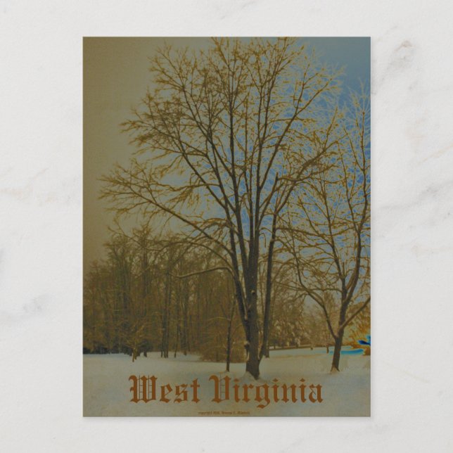 Carte Postale Virginie-Occidentale en neige (Devant)