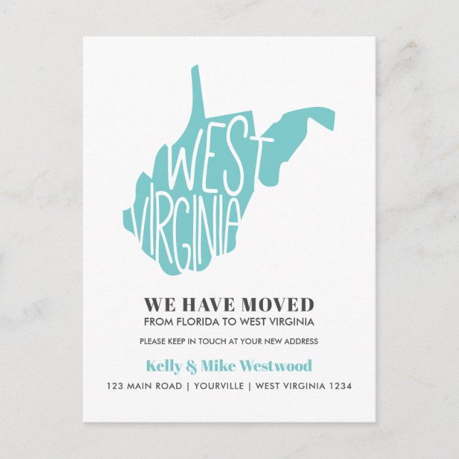 Carte Postale VIRGINIE OCCIDENTALE Nous avons déplacé Nouvelle a (Devant)