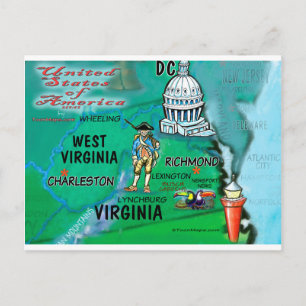 Carte Postale Virginie Virginie-Occidentale États-Unis