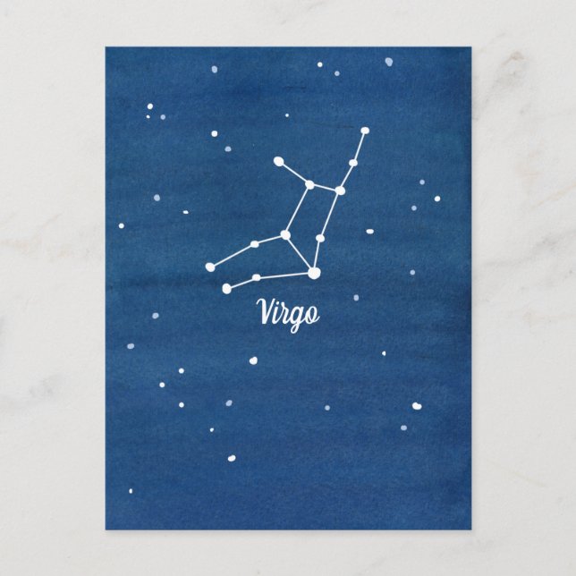 Carte Postale Virgo Constellation Stars Indigo Blue (Devant)