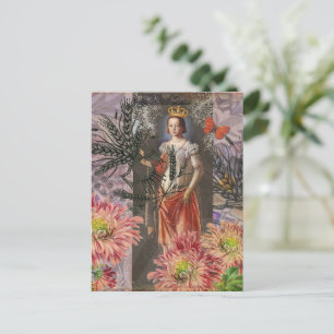 Carte Postale Virgo Femme Astrologie Whimsical Portrait