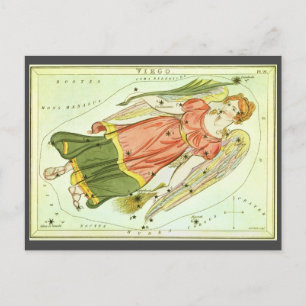 Carte Postale Virgo Virgin Vintage Constellation Urania le miroi