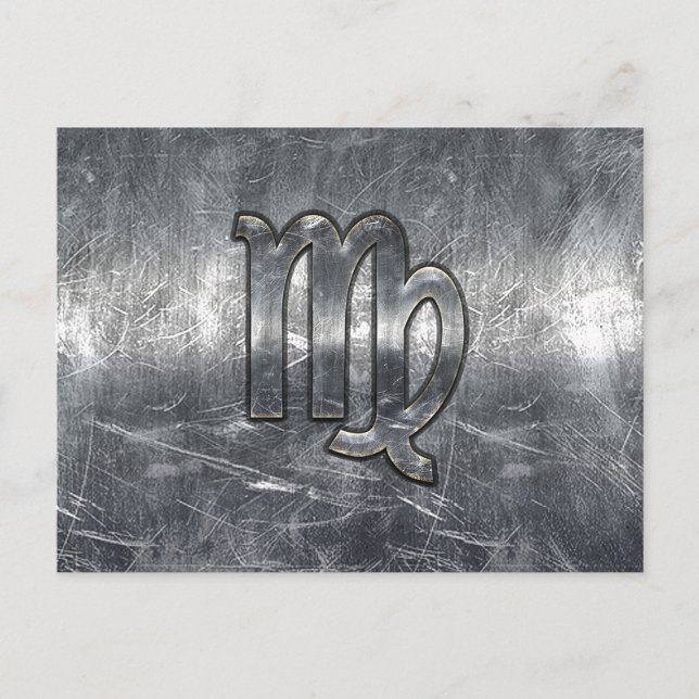 Carte Postale Virgo Zodiac Sign dans Grunge Distressed Style Dec (Devant)