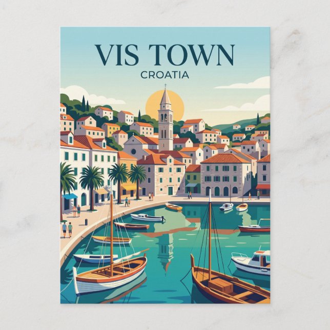 Carte Postale Vis Ville Croatie (Devant)
