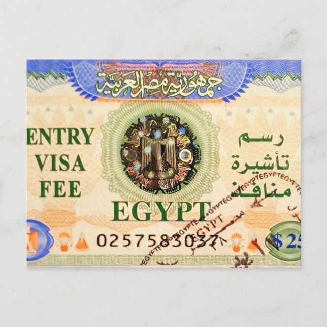 Carte Postale Visa de tourisme avec cachet pour l'entrée dans l' (Devant)