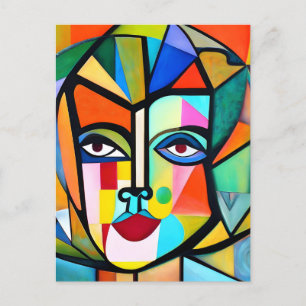Carte Postale Visage Abstrait du cubisme