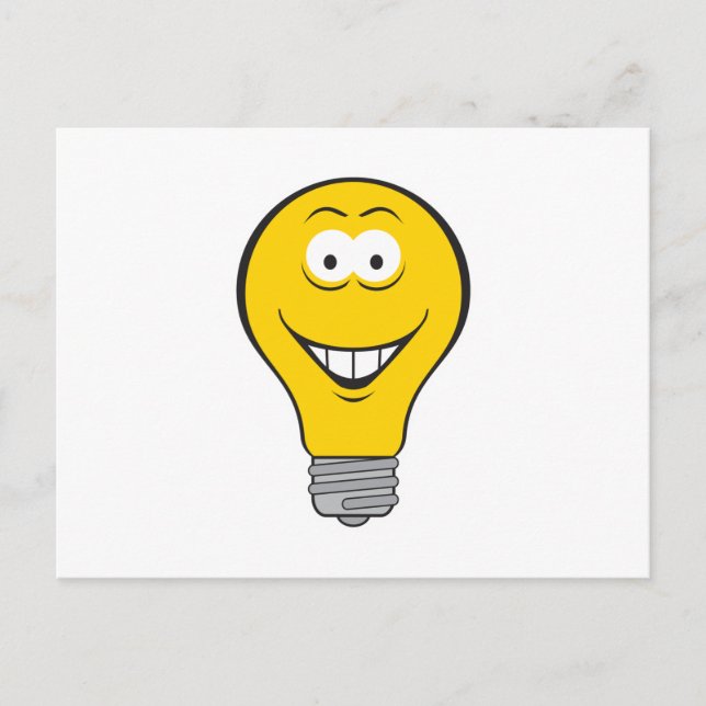 Carte Postale Visage Ampoule Électrique (Devant)