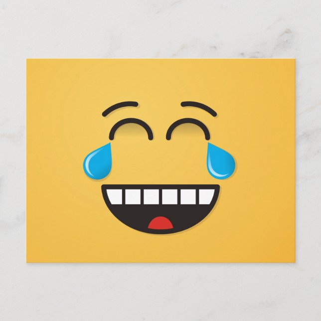 Carte Postale Visage avec des larmes de joie (Devant)