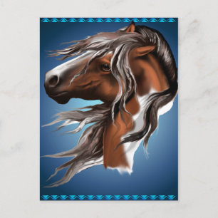 Carte postale Visage Cheval Paint